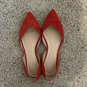 J. Crew Suede Red Flats 8 1/2
